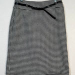 White House | Black Market Houndstooth Pencil Skirt Knee-Length Size 6 Patent Belt Photo 0