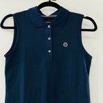 Tory Burch NEW Sport Performance Pique Sleeveless Collared Blue Polo Shirt XL Photo 4