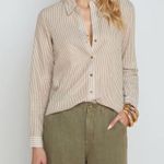 L'Agence  Laurent Metallic Button Up Blouse-XS Photo 1