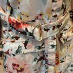 Anthropologie Marie Mare X  Floral Belted Mini Shirt Dress L Balloon Sleeve Pink Photo 10