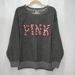 PINK - Victoria's Secret Victoria’s Secret PINK Gray Cheetah Flannel Sweatshirt Photo 2