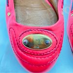 Chloé Chloe Red Leather Ballet Flats w/Black Trim & Brass Logo Nameplate Vintage-38 EU Photo 14