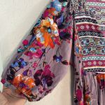 Umgee Babydoll Tunic Dress Floral Peasant Purple Garden Boho Indie Featival Photo 5