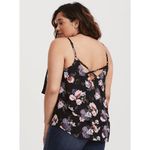 Torrid Black Floral Sophie Georgette Tiered Swing Cami, 3X/22-24 Photo 8