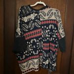 Free People Paisley Print Sweater Poncho Photo 3
