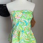 Lilly Pulitzer Floral Elephant Ears Strapless Top, Size 6 Photo 0