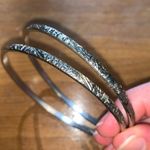 Silver Bangle Bracelets Set of 2 Photo 4