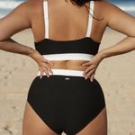 Berlook Contrast Trim Plus Size Bikini Top and Bottom 55 Black Photo 3
