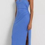Ralph Lauren Lauren Jersey Halter Gown, Maxi Dress in Blue, Size 18 New w/Tag Photo 0