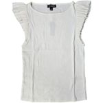 J.Crew  Vintage rib ruffle boatneck tank top Ivory S NWT‎ Photo 0