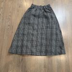 Veve Glen Plaid Flared Midi Skirt Elastic Waist Lined Women's Gray Photo 7