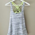Lululemon Slay The Studio 2-in-1 Tank Gray/Yellow Sz 2 Photo 0
