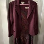 Studio One Woman’s Studio 1 multi color purple-plum sleeveless Dress and Blazer combo Photo 0