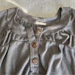 We The Free People Must Have Henley Thermal Waffle Shirt Top XS Extra Small Gray Photo 3