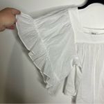 Madewell fluttered sleeve butterfly top white square neck women’s size small Photo 4