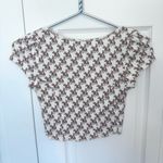 Urban Outfitters  White and Brown Cowboy Patterned Women's Crop Top SMALL Photo 3