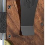 Slim Wallet For Men - Front Pocket RFID Blocking Minimalist Wallet For Men - Metal Wallet With Money Clip For Men (Walnut Wood) Photo 0