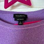 Talbots Pure Cashmere Dark Lavender Crew Neck Sweater EUC Photo 2