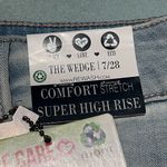 REWASH  The Wedge Super High Rose Frayed Jean Shorts Photo 4
