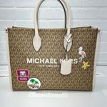 Michael Kors Lt Cream Mirella Tote Medium Pebbled Leather Purse Bag Photo 0