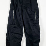Zara Cotton Stretch Mid Rise Multi Zip Cargo Pocket Utility Pants Black Small Photo 0