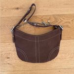 White Fox Boutique  - Caroline Faux Suede Charm Shoulder Bag in Brown & Silver Photo 1