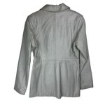 Vtg Y2K Brandon Thomas Leather Jacket Blazer Sz Small Grey Button Front Gray Photo 1
