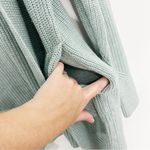 Lululemon  Cashlu Sweater Wrap Cardigan Size Medium Large Heathered Silver Blue Photo 9