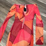 NWT Forplay Sheer Mesh Coverup Mini Dress in sunset Pink Photo 2