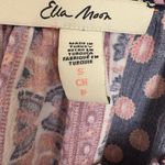 Ella Moon Navy Boho Peasant Blouse Embroidered Printed Long Sleeve Small Blue Photo 2