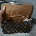 NEW Chic Brown Vegan Leather Gold Chained Fashion Bag Photo 8