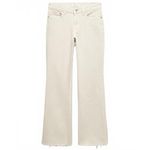 Mango Fiona Medium-Rise Flared Jeans Ecru Beige NWT Size 12 Photo 5