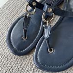 Nautica Navy Blue Silver Buckle Strappy Flat Sandals Size 8.5 Photo 4