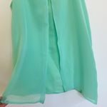 Gibson Latimer Gibson Seafoam Sleeveless Asymmetrical tank blouse Dressy Sheer- S‎ EUC Photo 6