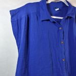 Old Navy  Short-Sleeve Double-Weave Mini Swing Shirt Dress Catalyst Blue Size M Photo 3