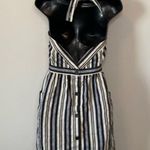 Madewell  Linen Apron Mini Dress in Evelyn Stripe Stone Size 2 Photo 6