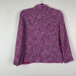 J.Crew  Womens Blazer Fitted Jacket Pink Purple Gold Pockets Size 2‎ Autumn Tweed Photo 6