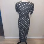 Downeast  grey floral ruffle wrap dress Photo 5