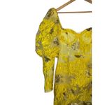 Missguided Yellow Gold Metallic Floral Puff Sleeve Corset Mini Dress US 8 NWOT Photo 8