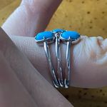 Sleeping Beauty Turquoise Sterling Silver Stackable Ring Set Size 6 Photo 2