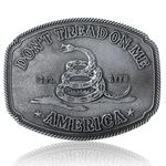 America Don't Tread On Me Gadsden Flag Snake Belt Buckle Antique Silver Tone Photo 1