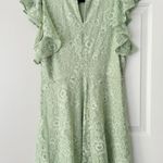 Anthropologie Maeve Mock-Neck Ruffle Sleeve Lace Mini Dress, Size L Photo 8