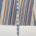 Entro Cream & Blue Striped Button Front V-neck Tank Top Photo 7