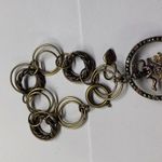 Signed SR Made In USA Costume Jewelry Bracelet With Spinning Hula Girl Charm Photo 5