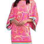 Trina Turk Morning Sunrise pink 70s inspired print Swim Cover Tunic Kaftan dress Photo 3