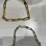 Paperclip bracelet lot one 18k Gold filled and one 925 silver‎ Photo 0