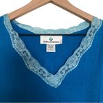 Vintage Y2K Blue Lace Trim V Photo 3