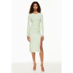 Aritzia Wilfred Amelia Ribbed Ruched Side Midi Dress Black Size Small Photo 1