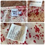 Princess Polly  Cream & Red Floral Sheer V-Neck Wide Smocked Waist Mini Dress 8 Photo 5