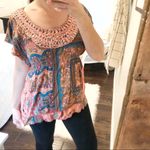 Live and let live  Blouse boho floral glam sequin top Photo 3